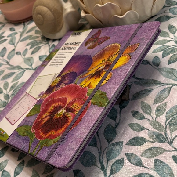 Purple Floral Pansies Personal Recollections Memory Journal NWT Lang - Picture 8 of 16
